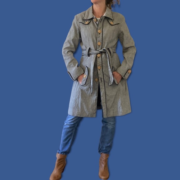 gorman Jackets & Coats Gorman Bluegrey Trench Coat Size S Poshmark